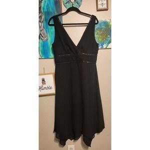 Black dress size 14 En Focus light sequins zip back valentines day date cocktail